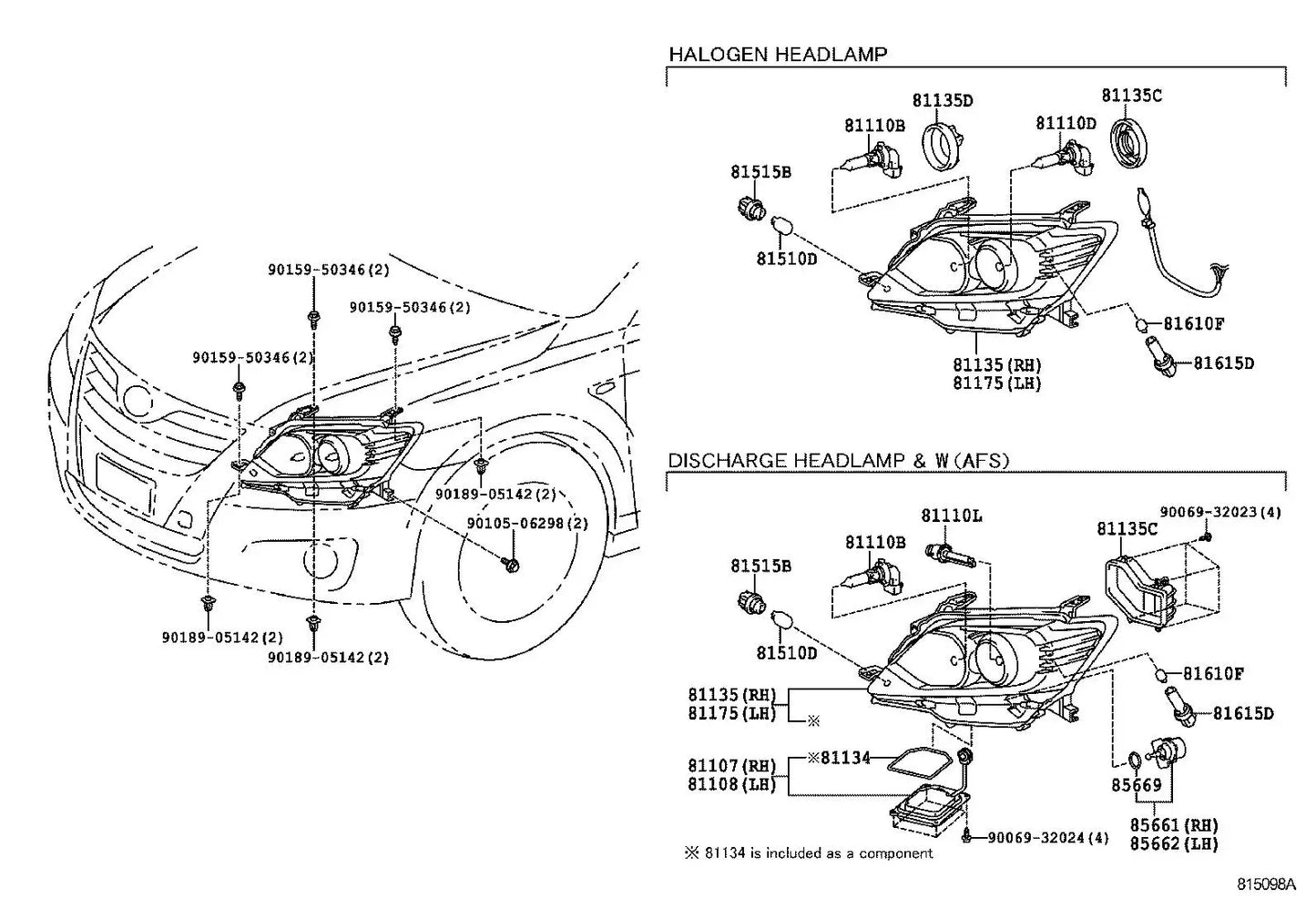 81130-06730 aftermarket Head Lamp compatible with Toyota Camry