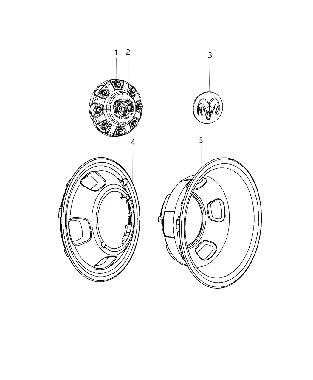 FANCHANTS Dodge Ram 3500 DRW (2019-2025) OEM Silver Rear 6UV29S4AAA Center Cap 6UV29S4AAA/S4AAB Compatible with Dodge Ram 3500 DRW (2019-2025, Dual Rear Wheel, Rear Axle Only) All Trims: Tradesman / Laramie / Limited / High Altitude FANCHANTS China Auto Parts Wholesales