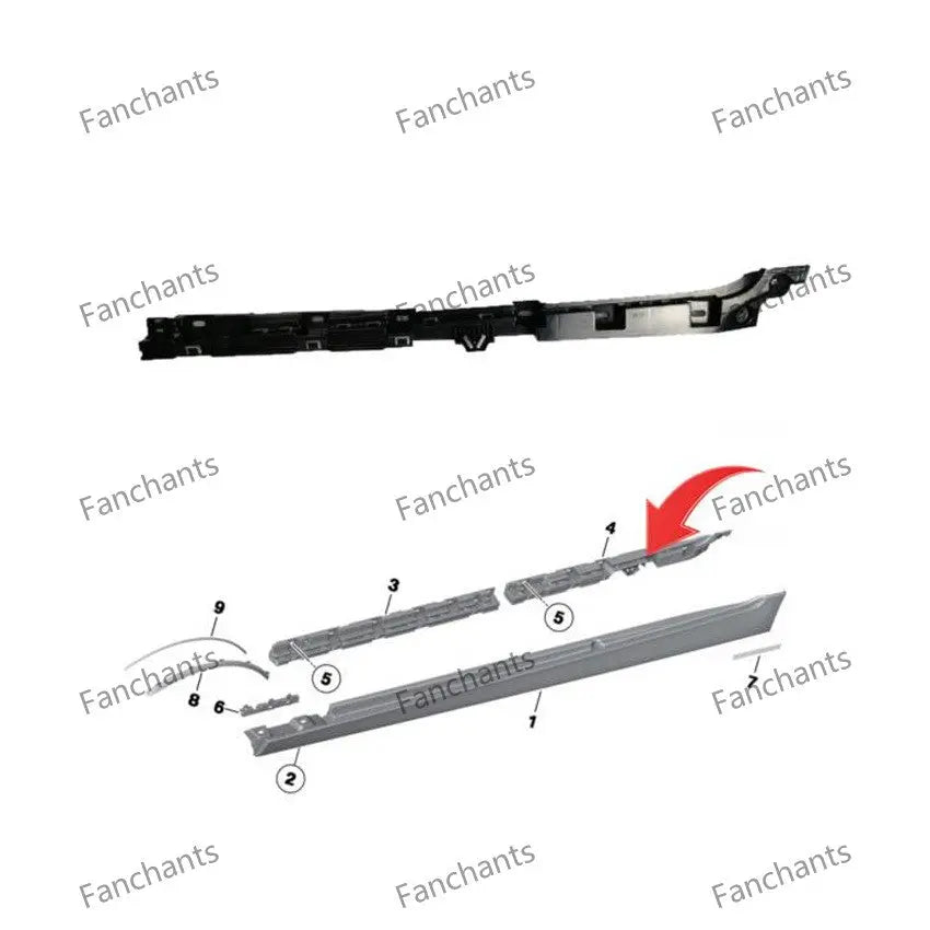 Applicable to 2012-14 BMW 5 Series F10 lower skirt rear bracket 51777207937 51777207938 FANCHANTS China Auto Parts Wholesales