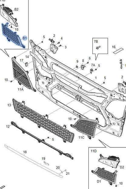 CHINA Factory Wholesale 2307663 VENT PANEL MESH COVER RH for SCANIA 1995-2008 FANCHANTS China Auto Parts Wholesales