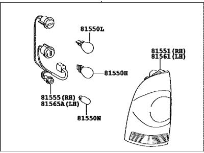 FANCHANTS 81550-04150 Lamp Assembly FOR 2011-2016, 2005-2009 Toyota Tacoma